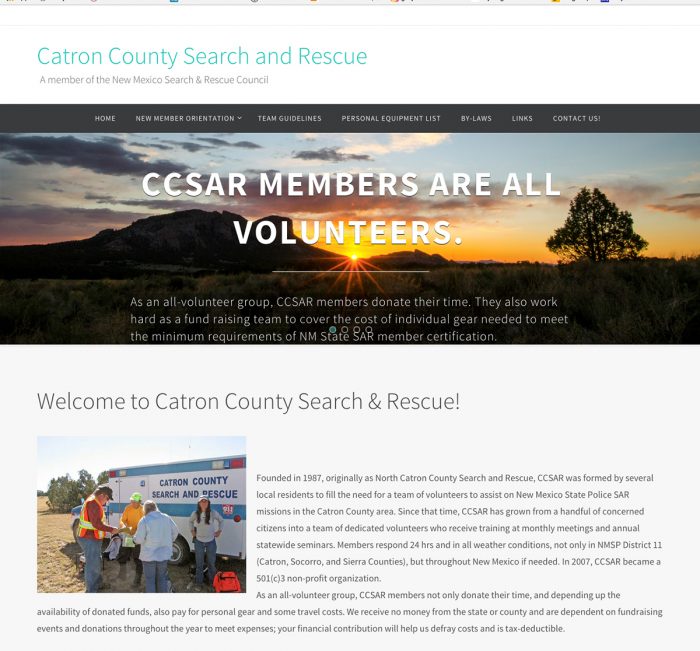 Catron County SAR web site